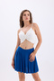 Women's Indigo Skirt with Elastic Waist, Flywheel, Through, Shorts - 4