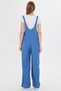 Women's Indigo Velvet Pocket Wide Leg Thin Corded Gardener Overalls Arm-25K 001036 - 6