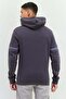 Men Embossed Print Fleece Hoodie, Charcoal - 3