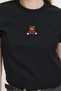 Black Teddy Bear Embroidered Short Sleeve Blouse 2199 - 4