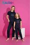 Breathable Milan Fabric Short Sleeve Mother-Daughter Matching Pajama Set/Price for 1 Piece, Sold Separately