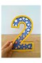 2 Year Old Birthday Table Decoration (F.Garden Themed Yellow-Dark Blue) - 4