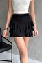 Black Pleated Short Skirt - 2