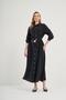 Women's Comfortable Fit Belted Modal Dress Black 31016 - 3
