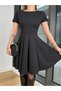 Lili Marlen Women's Short Sleeve Stitching Detail Mini Dress