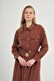 Women's Comfortable Fit Belted Modal Dress Tile 31016 - 3