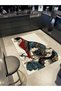 Tuğrul Collection Flower and Smoke Motif Abstract Cat Patterned Woven Base Modern Decorative Carpet 37 - 2