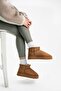 Women's Tan Thick Sole Suede Boots Platform Heels Fur Inside Model Cinnamon Boots & Bootie - 3