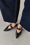 Bruno Women's Belt Detailed Leather Ballerinas Black - 2
