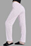 Cotton Thin Breathable Fabric Ribbon Waist Detailed Printed Pocketless Women's Pajama Bottoms - 3