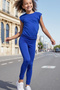 Sax Blue Children's Tights Cotton and Lycra Flexible - 3