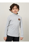 Bear Applique Turtle Neck Rib T-Shirt