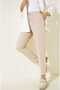 Women's Rope Detailed Elastic Waist Skinny Leg Black Trousers