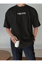 Vibeees Printed Men's Organic Cotton Oversize Crew Neck Seasonal T-Shirt