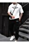 Men's Los Angeles Printed Tracksuit Suit T-Shirt Jogger Bottom - Bottom Top Suit