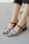 Women's Franco Low Heel Shoes - White-Leo - 2