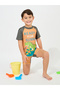 Dinosaur Print Swimsuit with Cap Set - 2