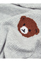 Bear Applique Turtle Neck Rib T-Shirt - 5