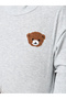 Bear Applique Turtle Neck Rib T-Shirt - 3