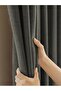 Granite Gray Linen Textured Pleated High Quality Background Curtain