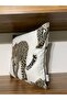 P1181 White Velvet Double Sided Patterned Throw Pillow Cover with Bias Binding on the Edges - 2