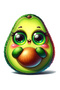 Mini Cute Avocado Car/Motorcycle Helmet, Laptop & Glass Sticker 13X10 cm
