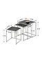 Jorley Glass Nesting Table Set of 3  L40xW40xH45cm - Chrome/Black Glass - 3