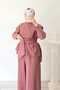 Women's Hijab Padded Wide Leg Suit - 2