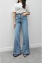 Blue Leg Detailed Wide Leg Jeans - 2