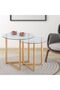 Bryner Glass Nesting Table Set of 2  L48xW48xH48cm - Natural Oak