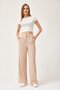High Waist Pocket Palazzo Trousers Cream
