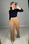 Crepe Fabric Pleated Palazzo Trousers - 4