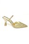 U 614567114   Gold Glitter Thick Heeled Evening Dress Shoes - 6