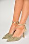 U 614633414   Gold Glitter Thick Heeled Evening Dress Shoes