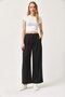 Waist Detailed Pleated Loose Fabric Trousers Black
