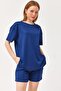 Modal Suit with Double Shorts Navy Blue - 5
