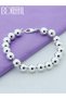 8mm 8mm/10mm Hollow Circle Ball Beads Silver Color Beaded 20cm Bracelet Woman Charm Fashion Jewelry - 8