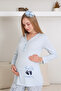Maternity/Pregnant Pajama Set / Buttoned and Embroidery Detail / Cotton Combed Fabric - 2