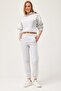Hooded Tracksuit Gray with Striped Sleeves - 4