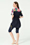 Vivora Gathered Half Sleeve Battal Semi-Closed Swimsuit - 5