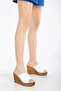 Women's White Wedge Heeled Slippers - 2