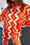 Women's Patterned Spanish Leg Shirt Pants Orange Satin Suit - 6