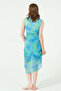 Aqua Patterned Skirt Pareo - 5