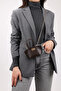 Women's Chain Mini Bag with Charm Detail, Brown Large Size Hand and Shoulder Bag Twin - 5