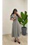 Women's Judge Collar Zippered Knitted Stretch Fabric Long Dress - 2