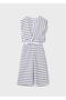 Girl's Striped Trousers Suit 6-10 Years White