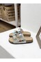 25Y102-2 Double Buckle Stone Cork Sole Slippers Women - 2