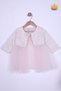 1-5 years old girl's patterned jacquard bolero, holiday dress, wedding dress, evening dress, 2-piece set, powder pink 2027 - 4