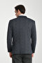 Eleventy Men's Navy Blue Lycra Cotton Blended Plaid Patterned Slim Fit Sports Blazer Jacket - 4