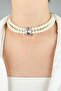 Crystal Tipped Pearl Choker Necklace - Pink